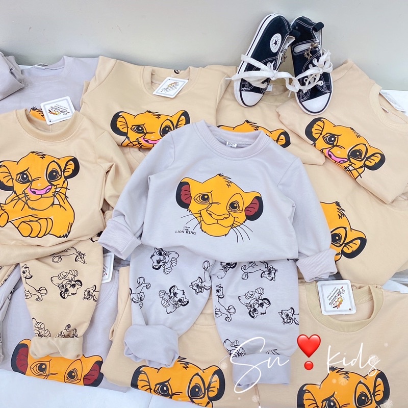 Bộ quần áo trẻ em - Đồ bộ dài tay cho bé sư tử K050