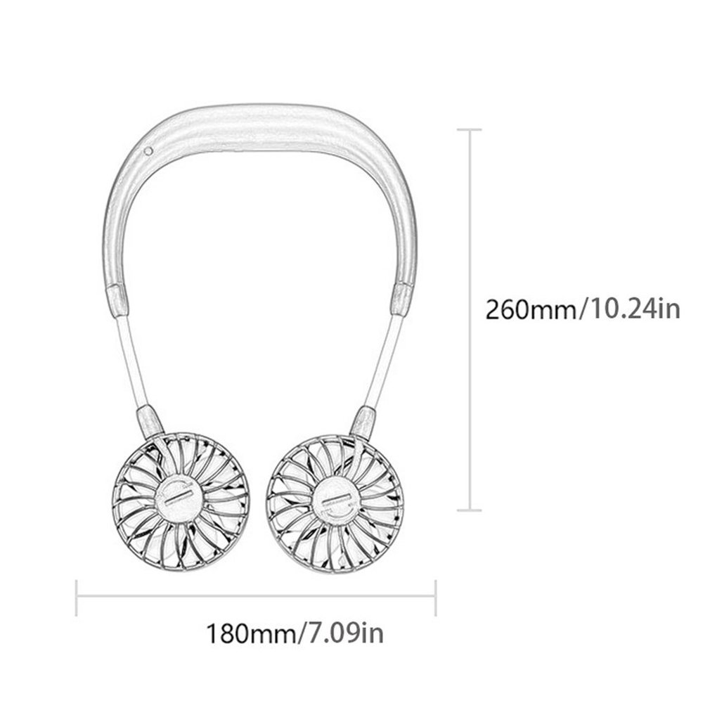Quạt Thể Thao Mini Đeo Cổ Cổng USB Tiện Dụng