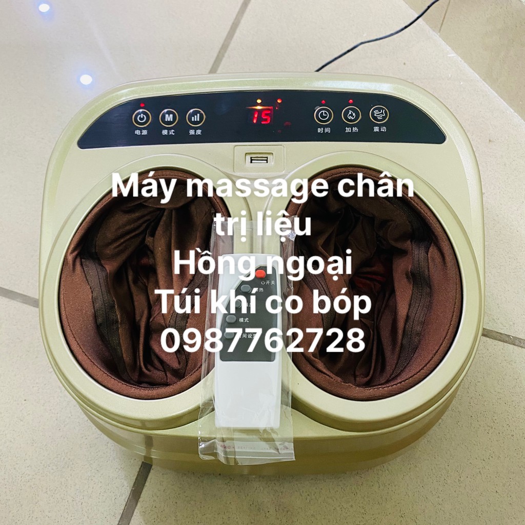 Máy massage chân hồng ngoại bấm huyệt xoa bóp lòng bàn chân, túi khí mát xa co bóp có điều khiển