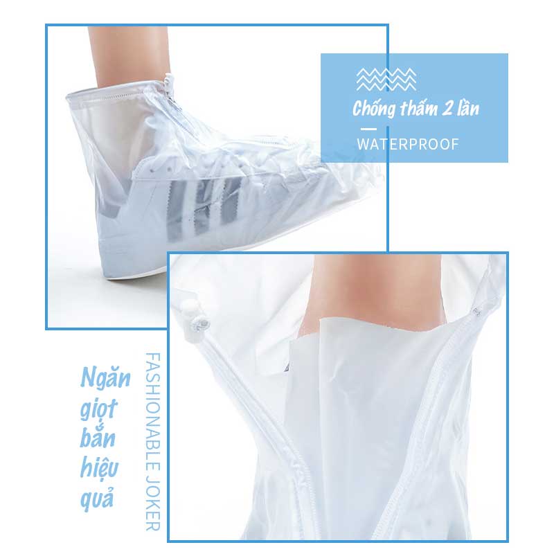 Áo mưa cho giày Nam Nữ bọc giày che mưa chống thấm nước chống trơn trượt 11839