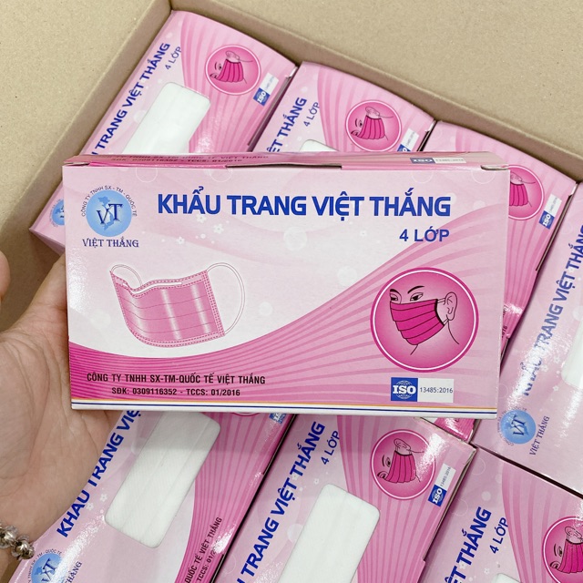Khẩu trang y tế Việt Thắng (TRẮNG) - hộp 50c