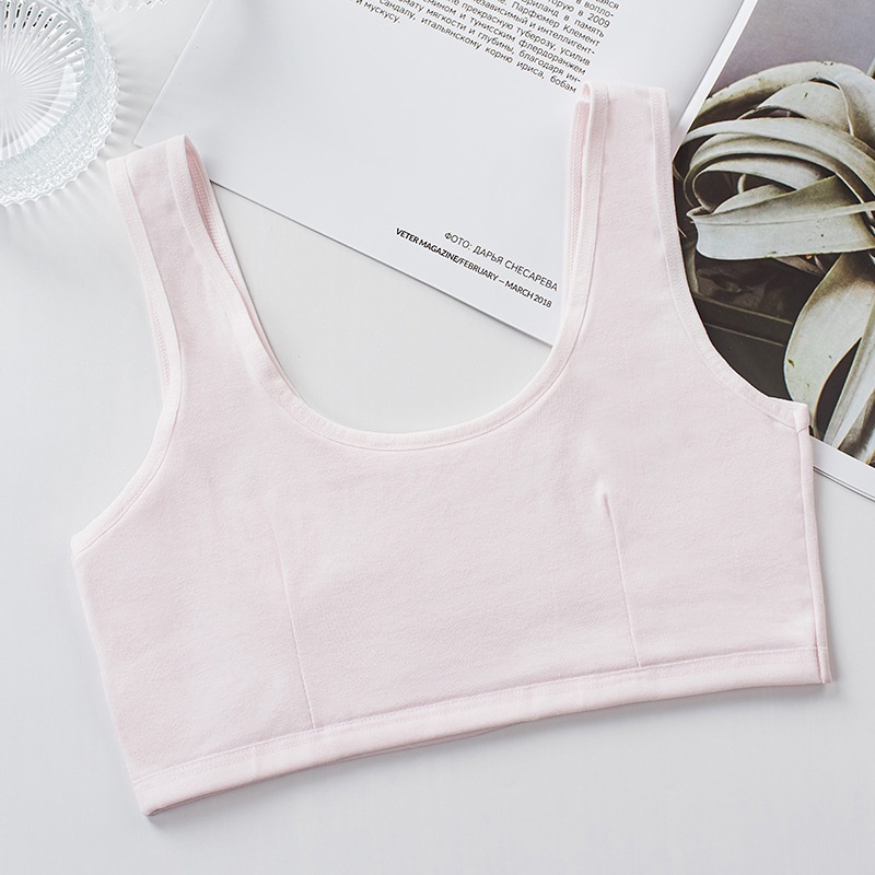 Áo Ngực cotton Hai Lớp Dày Dặn Có Dây Thắt Dành Cho Bé Gái 7-17 Tuổi