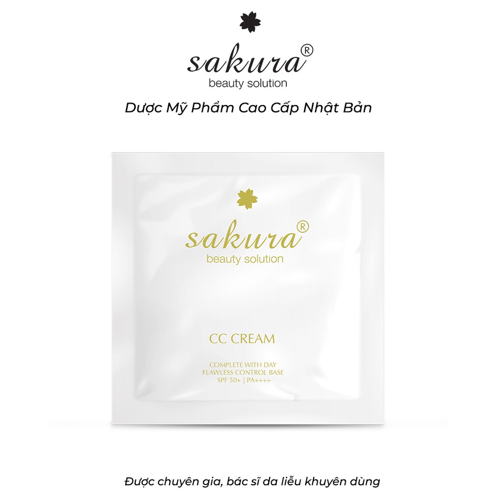 Combo 3 Sample Kem trang điểm đa năng Sakura Cc Cream Flawless Control 1.5g