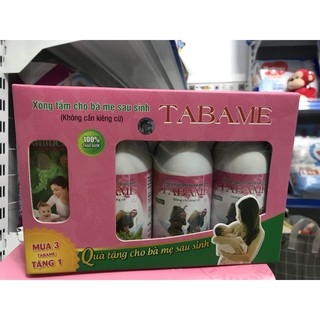 Sét 3 chai TABAME xông tắm sau sinh tặng chai Xông vùng kín