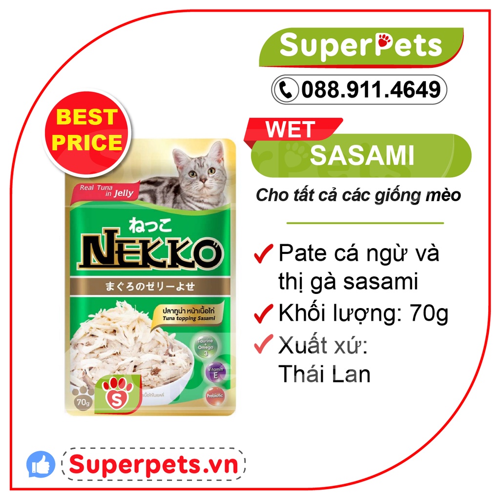 Pate Nekko Thạch GRAVY Cho Mèo Mọi Lứa Tuổi (70g) Nhâp Thái SUPERPETS VIỆT NAM