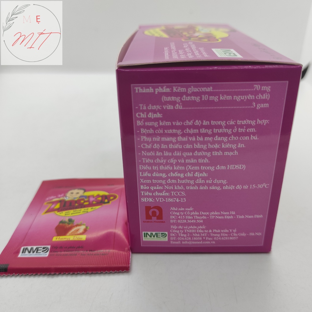Cốm Bổ ZINC-KID INMED Hương Dâu- Bổ Sung Kẽm Cho Bé