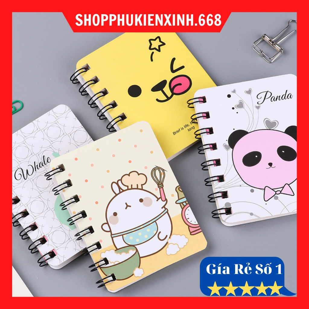 Sổ Tay [RẺ NHẤT SHOPEE] Mini Lò Xo In Hình Siêu Cute Dễ Thương