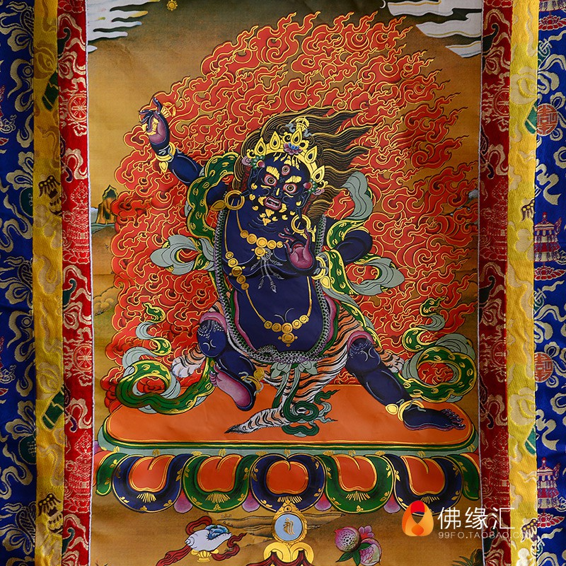 ☑Cuộc gặp gỡ định mệnh của Đức Phật Xu hướng lớn đến Bồ tát Tranh Thangka Tây Tạng Làm bằng tay hai lớp Tượng Kim cương trang trí
