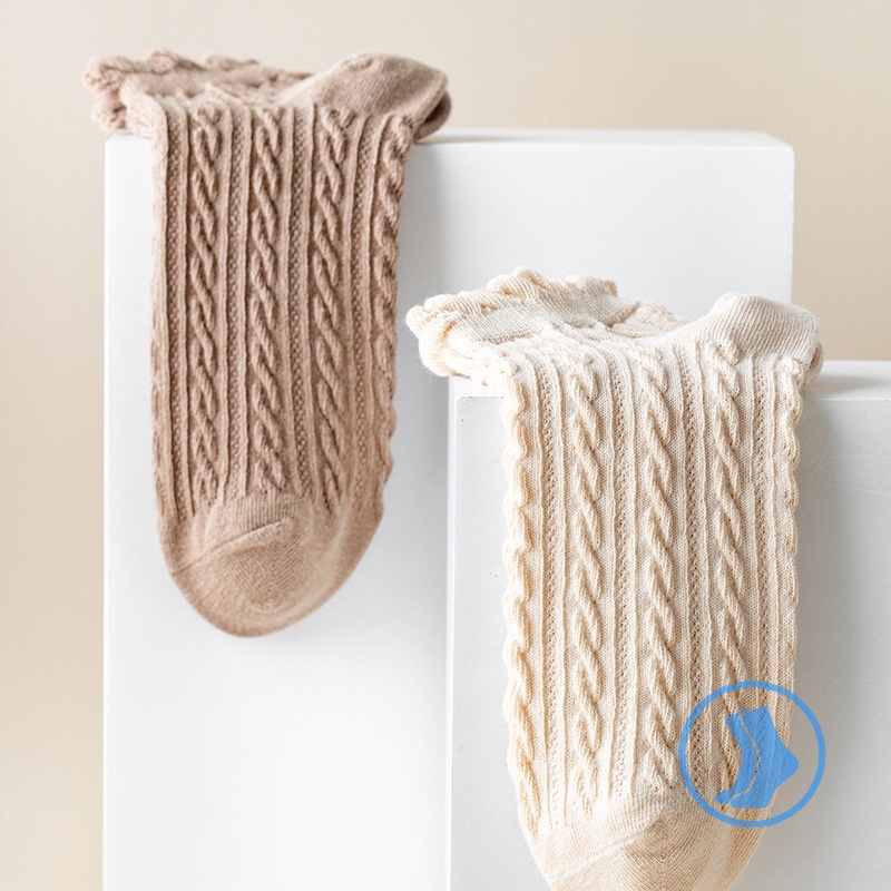 FHYL 1 Đôi Tất Chân Cotton Phối Ren Dễ Thương Cho Nữ