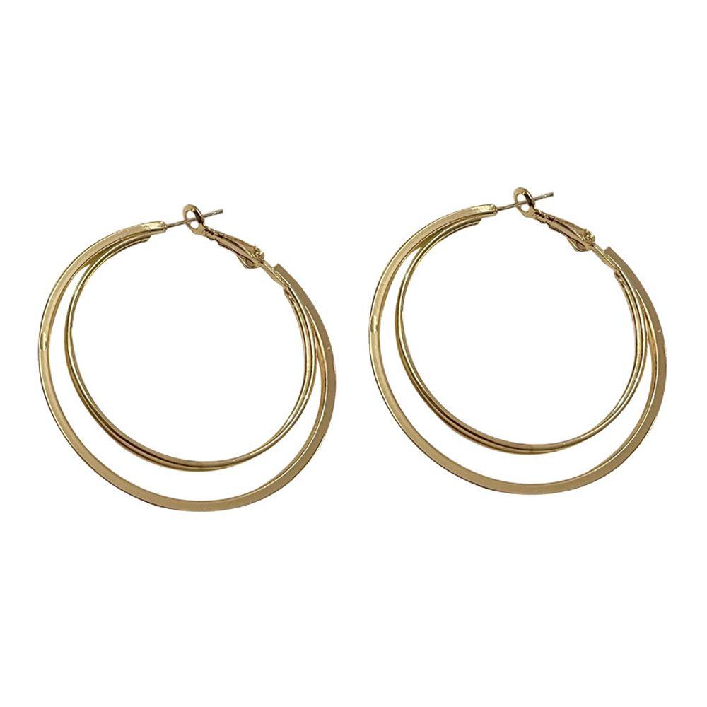 Bông Tai Xỏ Hai Lớp Hình Tròn Phong Cách Vintage Dành Cho Nữ MXMUSTY