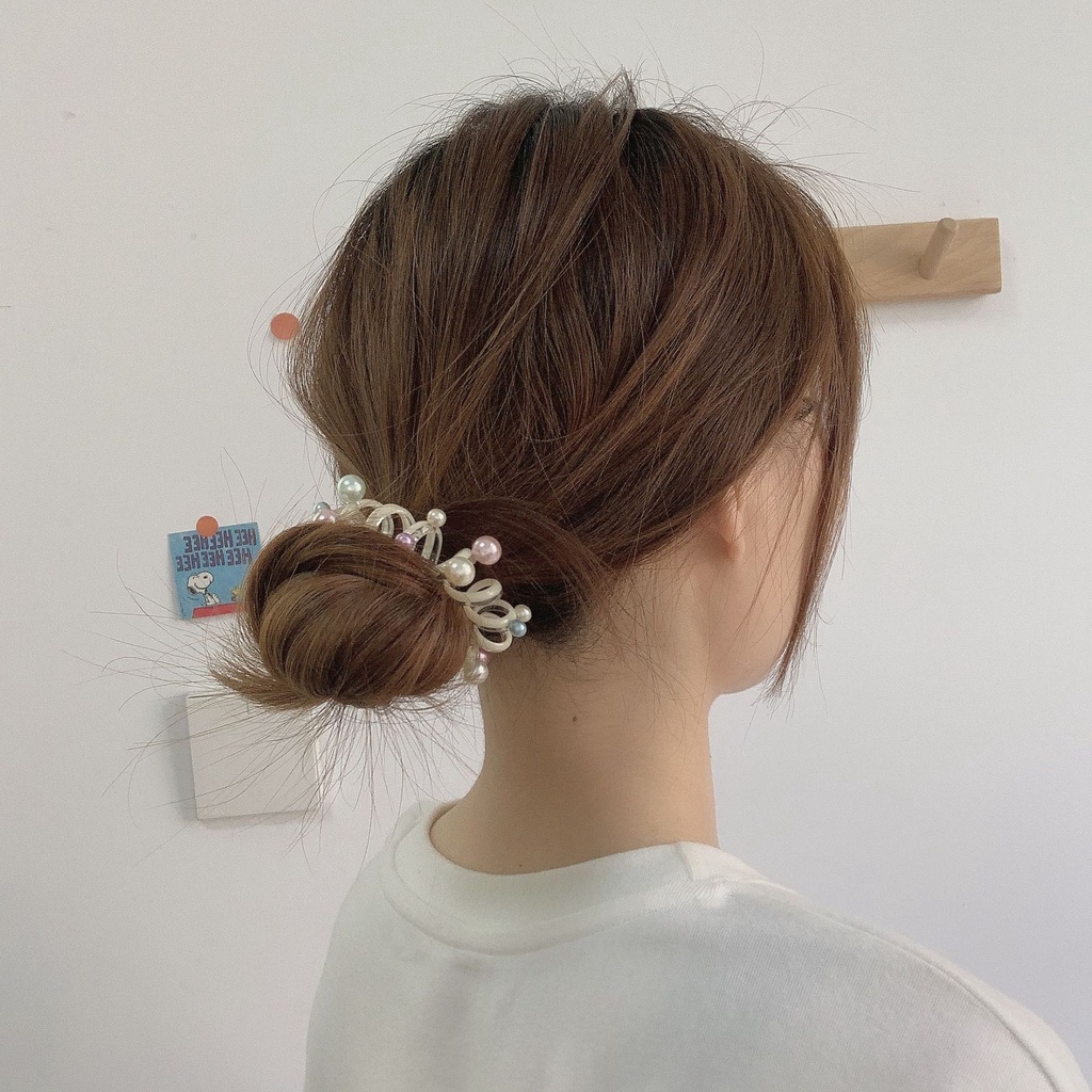 Dây buộc tóc cao su đính ngọc trai giả thời trang dành cho nữ
