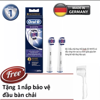 Bộ 2 đầu Oral-B 3D White làm trắng bóng răng + kèm 1 nắp bảo vệ đầu bàn chải