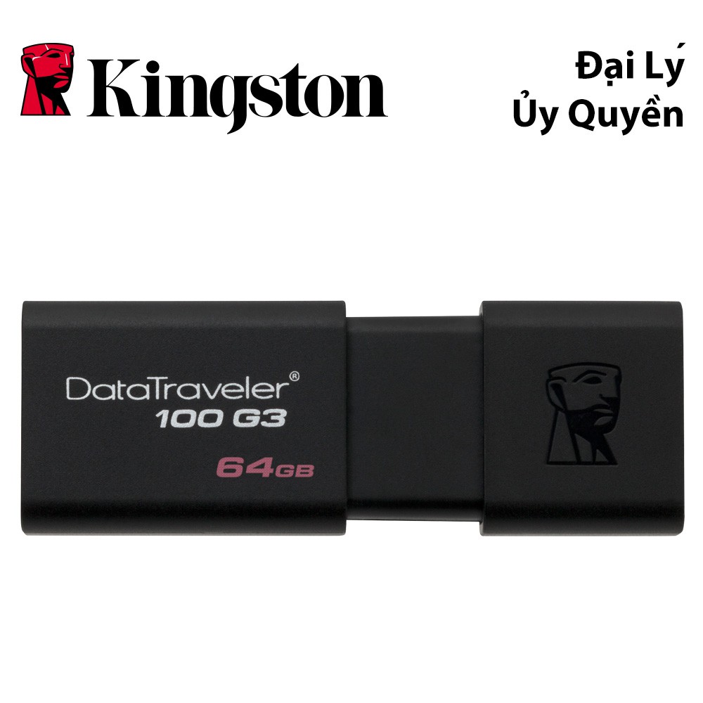 USB Kingston DataTraveler 100G3 64GB USB 3.0 (DT100G3/64GBFR) - Chính Hãng (Bảo hành 60 tháng)