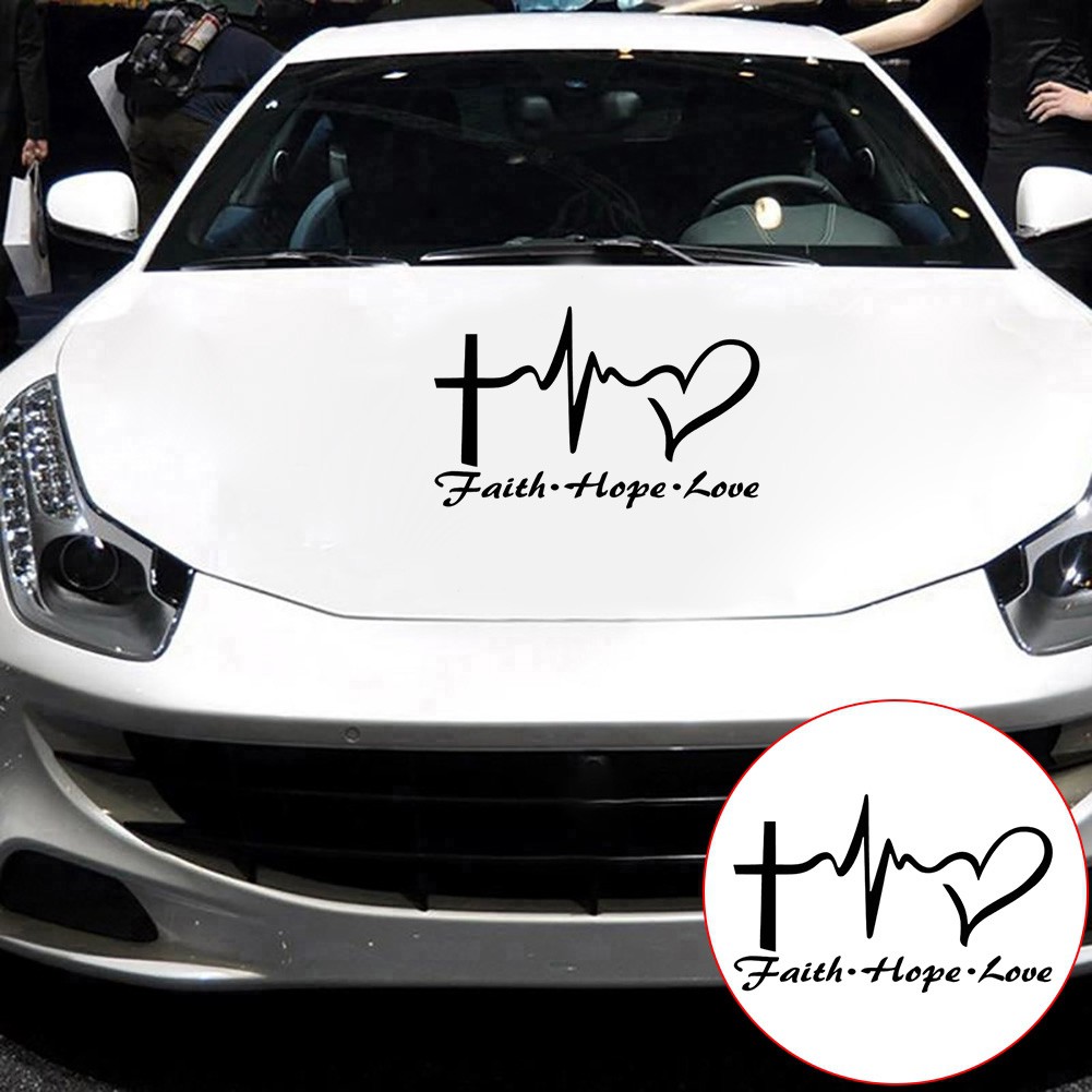 Decal Vinyl Cầu Nguyện Kích Thước 14.6Cmx9Cm Trang Trí Xe Hơi