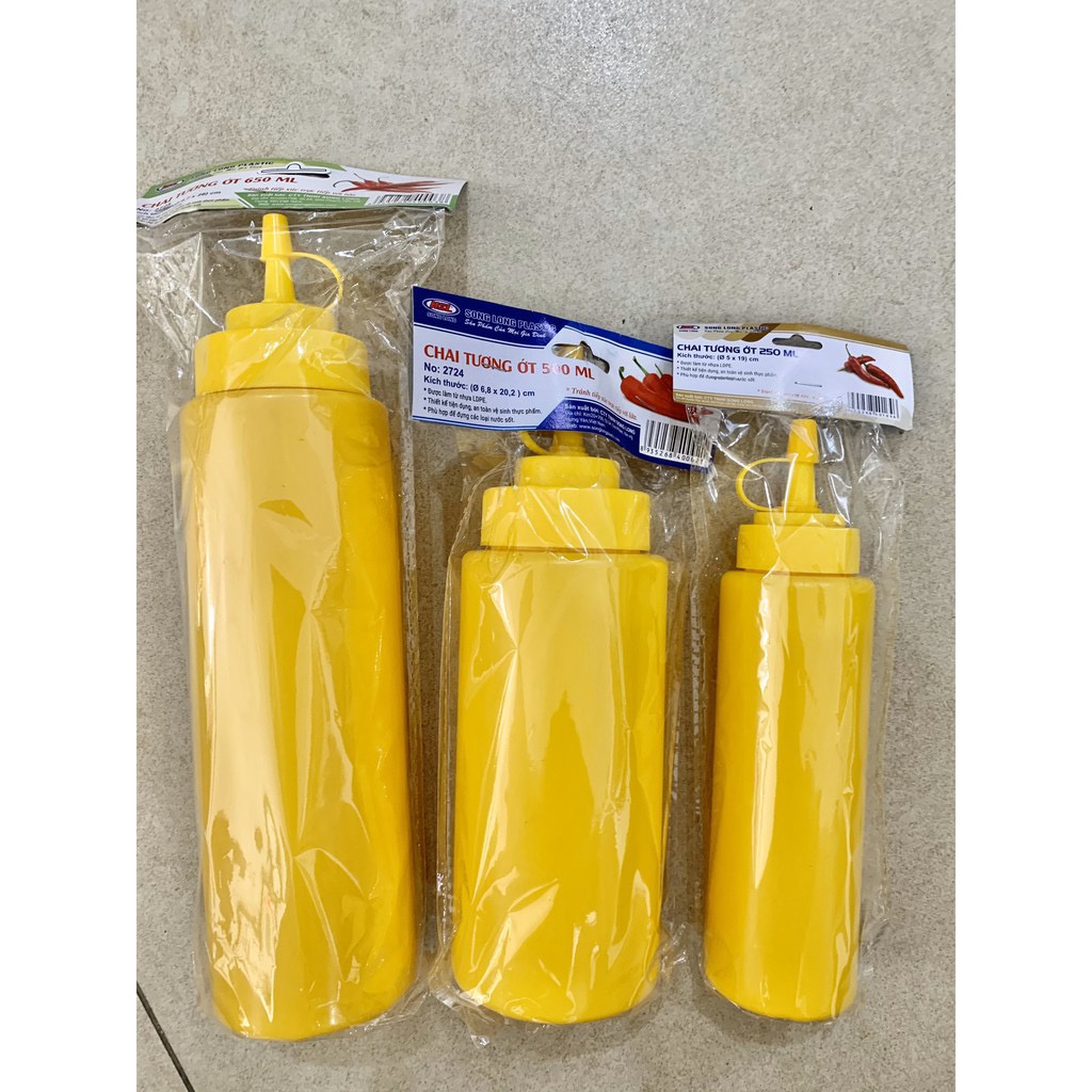 Bình lọ chai nhựa đựng tương cà, tương ớt, nước sốt mayonnaise 250ml-500ml-650ml