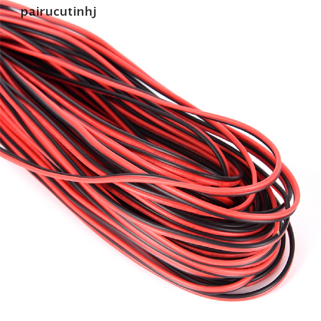 Cặp Dây Cáp Nối Đèn Led Xe Hơi / Xe Máy 2Pin 10m Màu Đỏ / Đen