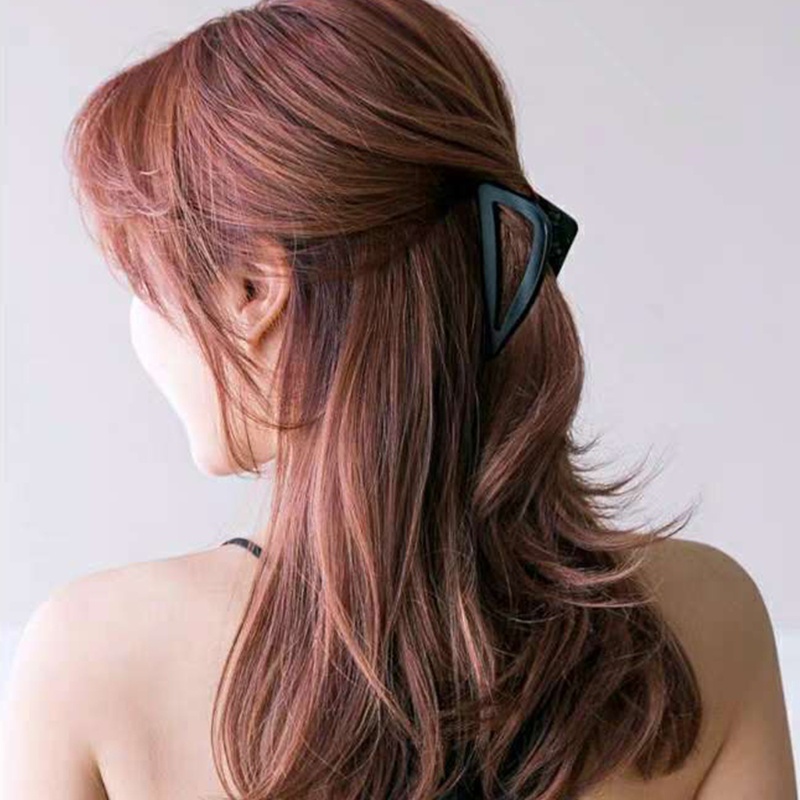 Flgo Kẹp Tóc Đuôi Ngựa Hình Tam Giác Màu Nhám Chống Trượt