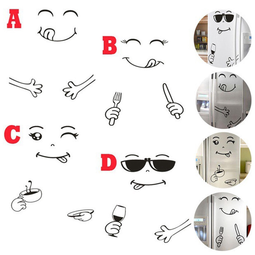 Sticker Dán Tủ Lạnh T7O2 Họa Tiết Hoạt Hình Sáng Tạo