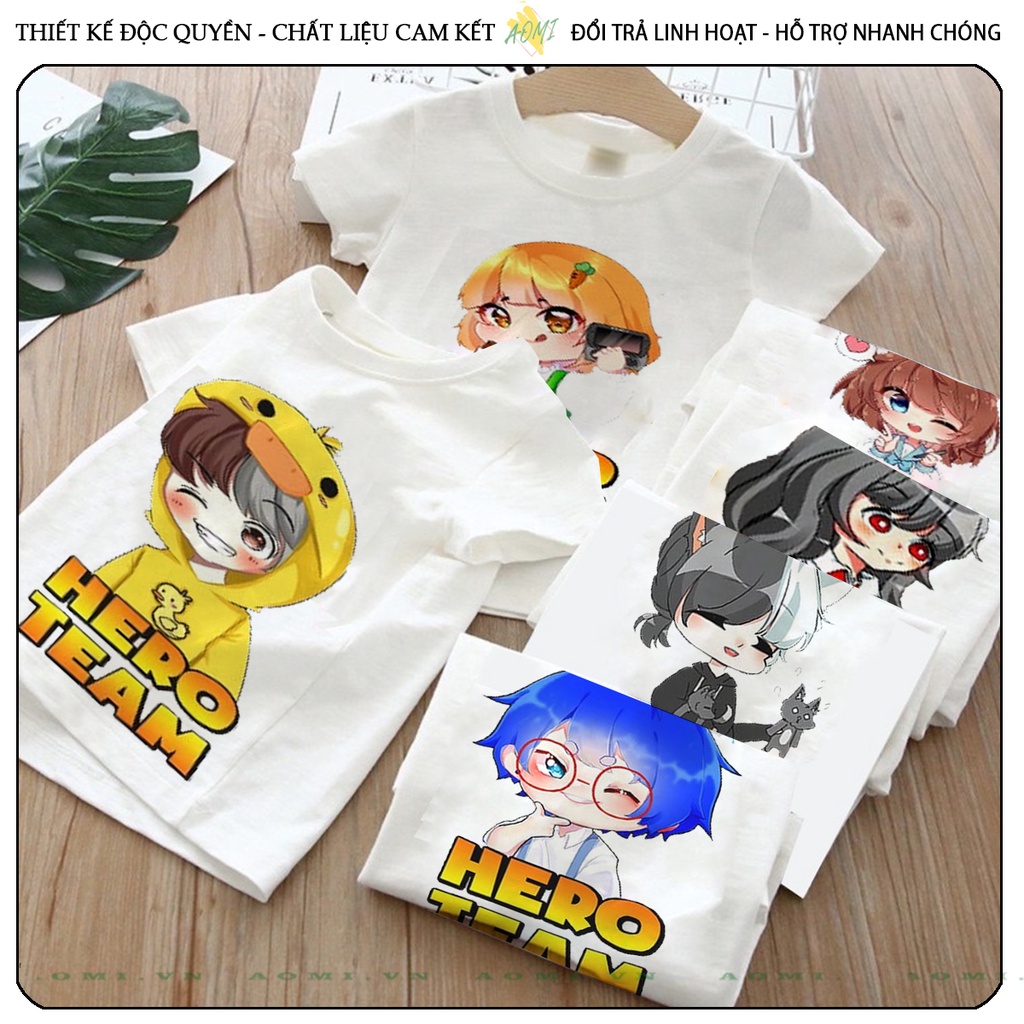 ÁO THUN UNISEX 7 đội viên heroteam simmy sammy kamui PHÔNG NAM NỮ GIA ĐÌNH CẶP ĐÔI CÓ SIZE TRẺ EM CHO BÉ TRAI GÁI AOMIVN