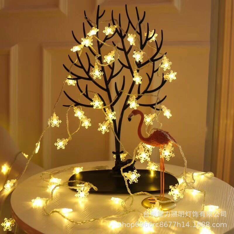 Đèn led dây 10m bông tuyết ánh vàng năng cắm điện siêu xink