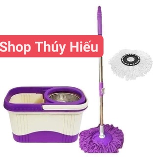 Bộ chổi lau nhà Hưng Huê hình chữ nhật có tổng 2 bông lau.
