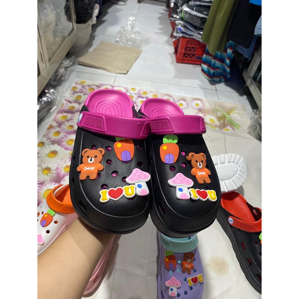 DÉP SỤC NHỰA ĐẾ CAO NỮ 6 MÀU ĐẸP KÈM 6 STICK SIZE 36-40