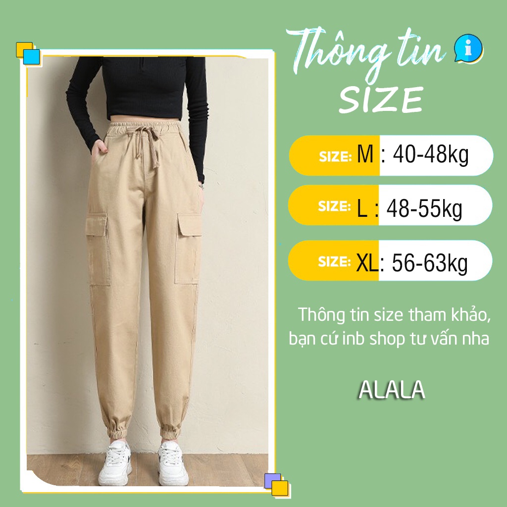 Quần jogger túi hộp nữ thể thao from rộng vải gió dù Hàn Quốc co giãn phong cách quần thể thao nữ bo gấu tập nhảy