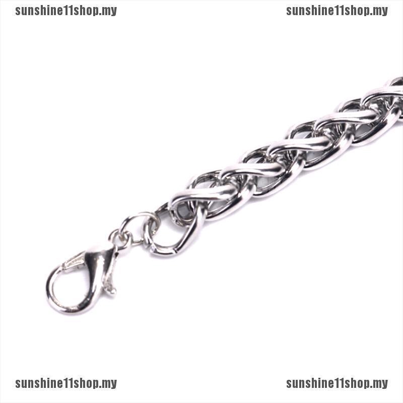 Silver Men 's Stainless Steel Chain Bracelet Bangle Jewelry Punk