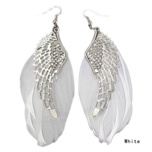 Khuyên tai mạ bạc hình đôi cánh thiên thần lấp lánh thời trang