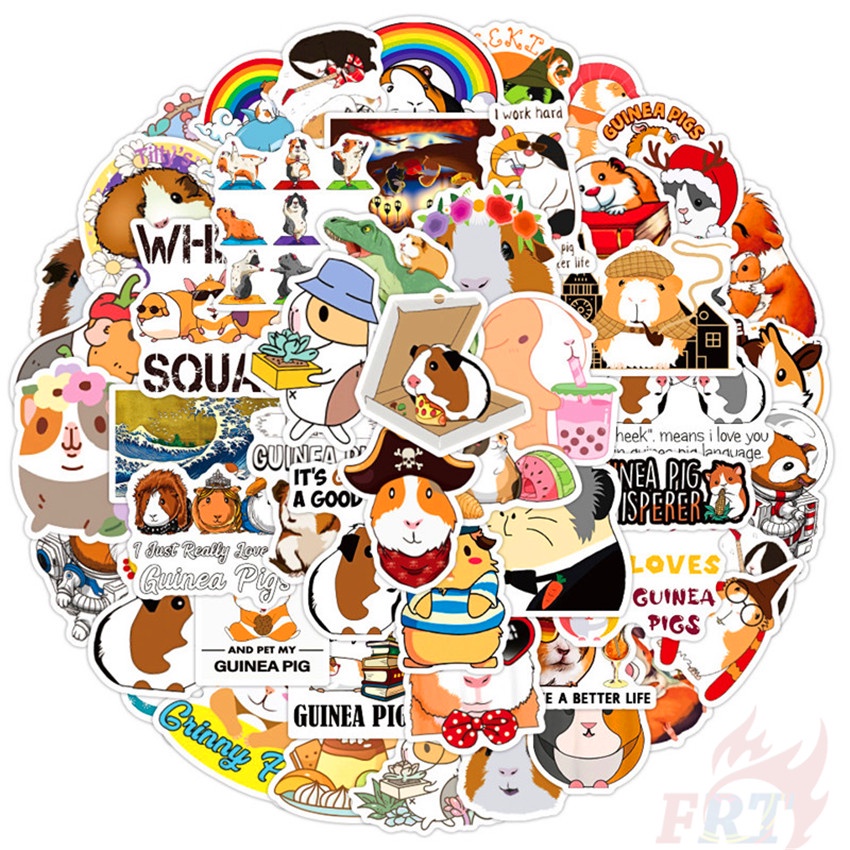 Bộ 50 Miếng Dán Họa Tiết Hoạt Hình The Guinea Pigs Series 01 - Kawaii Chống Thấm Nước Thời Trang Diy