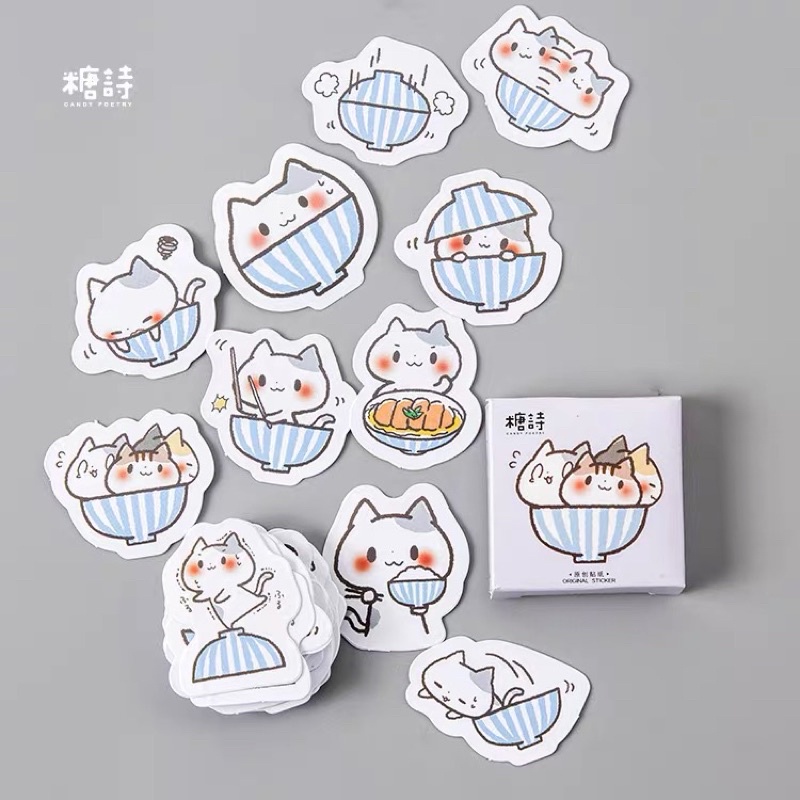 Sticker 45 Tấm Hình Mèo Dễ Thương