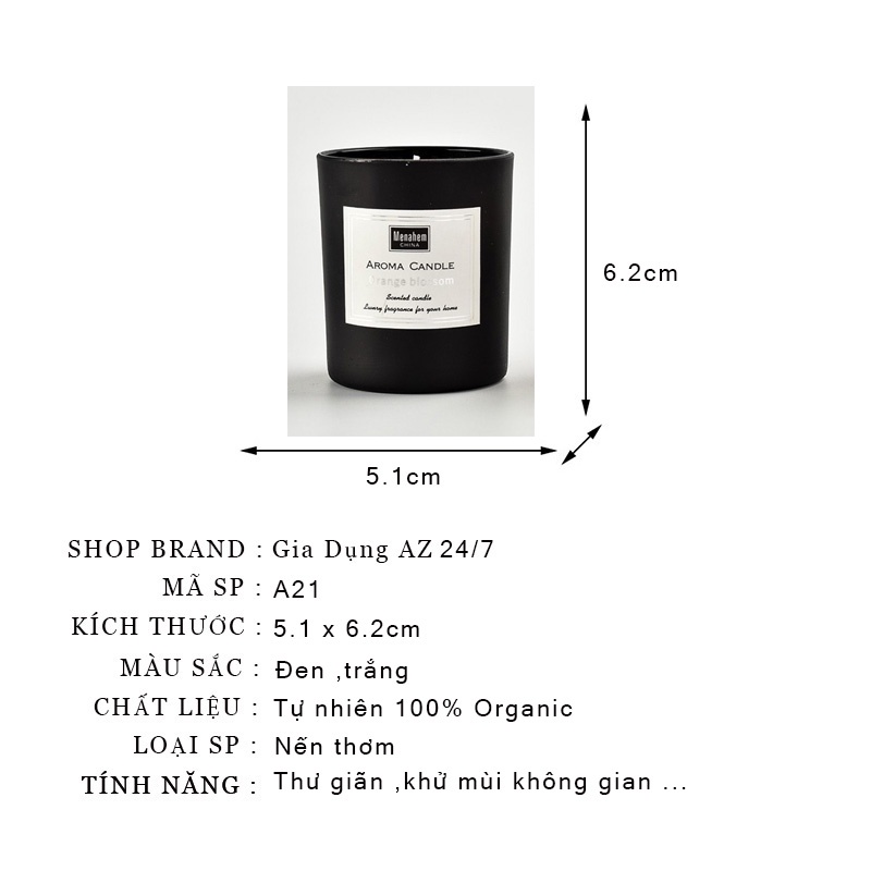 Nến thơm phòng trang trí sinh nhật nến thơm tinh dầu cao cấp không khói AROMA CAMDLE CUP Mini 100% Organic  AZ9922055522