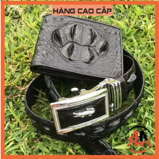 Combo Ví Thắt Lưng Da Cá Sấu Thật Cao Cấp - Combo Bóp Dây Nịt Nam Da Cá Sấu Thật
