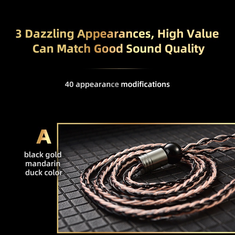 Dây Cáp Nối Dài Tai Nghe 8 Lõi 0.78mm 2 Pin Cho QKZ-ZXN / ZXT / AK6 Pro