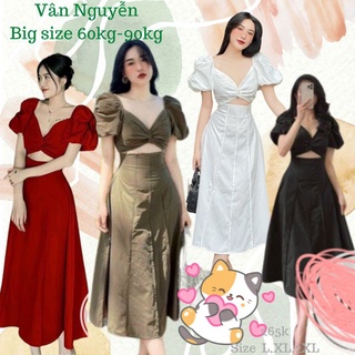 Đầm dài big size xoắn ngực từ 60kg-90kg