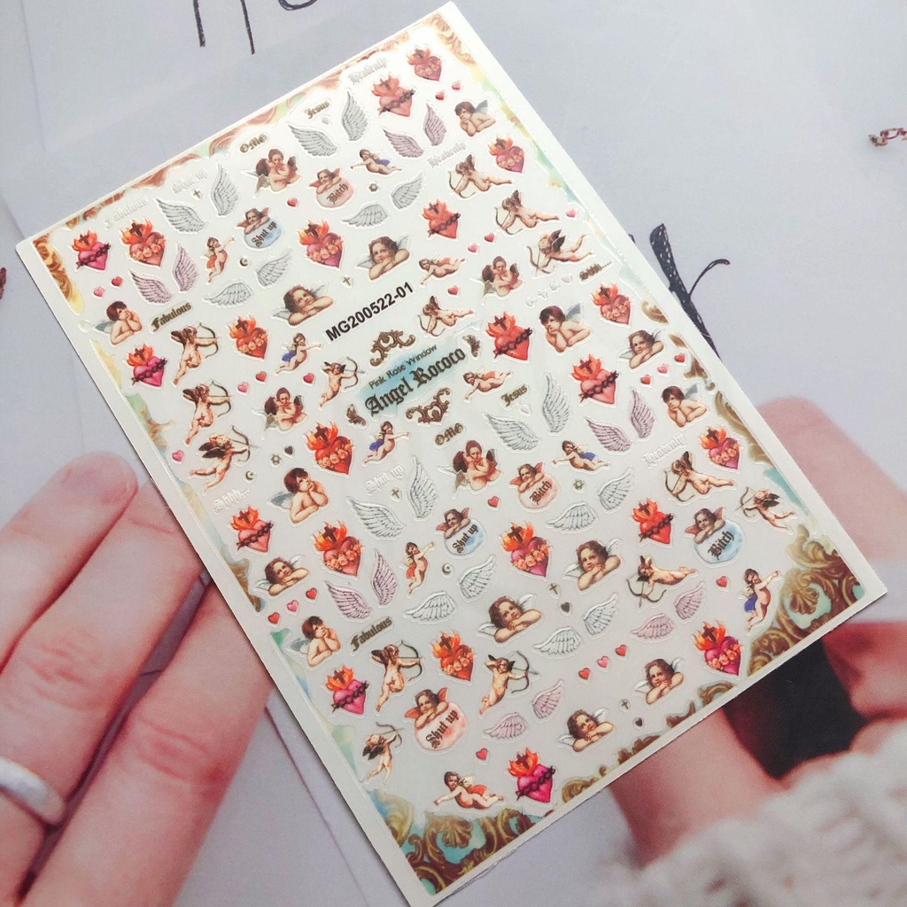 Miếng Dán Trang Trí Móng Tay 3D DIY Hình Thần Tình Yêu