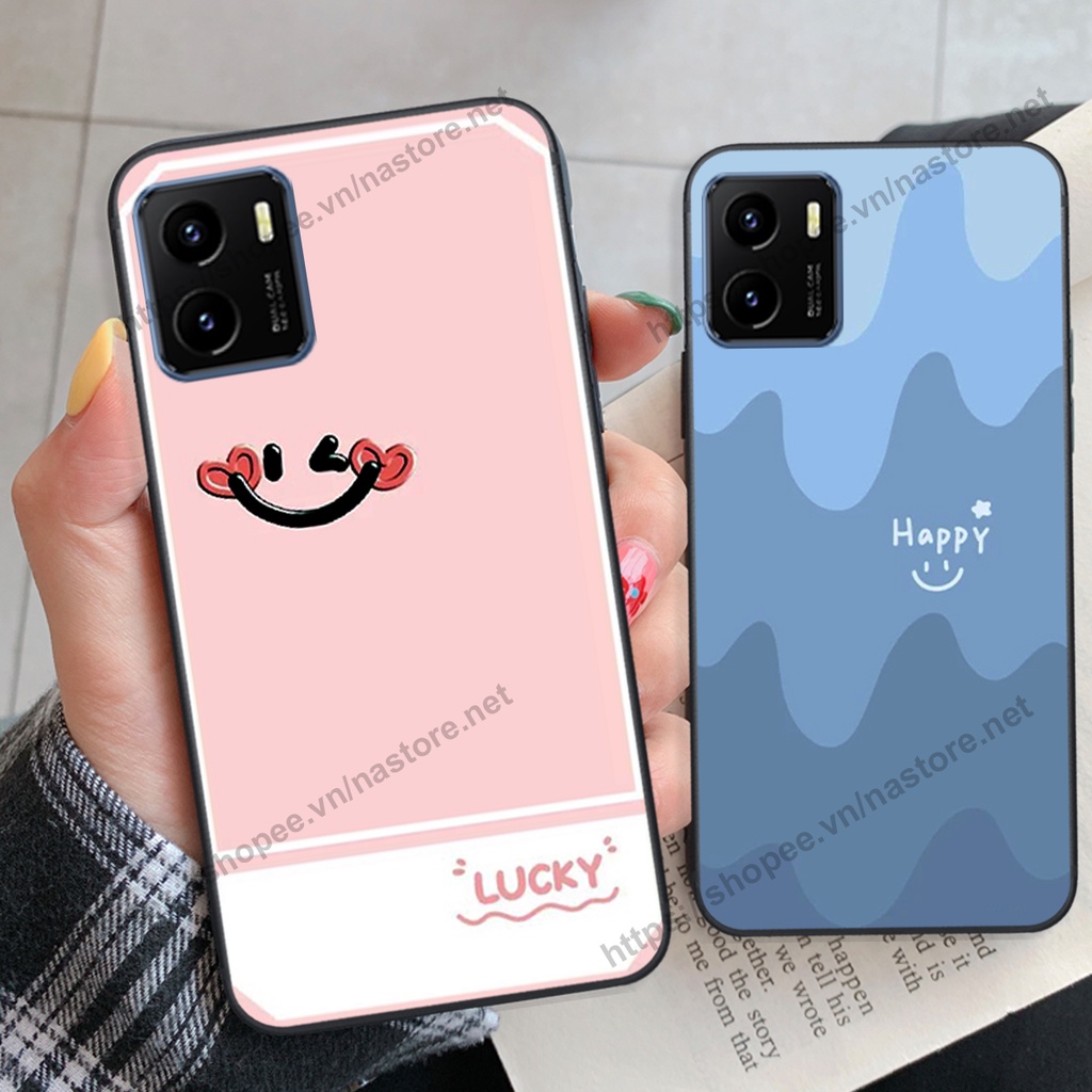 Ốp lưng Vivo Y15s mặt cười, họa tiết caro đơn giản đẹp cute