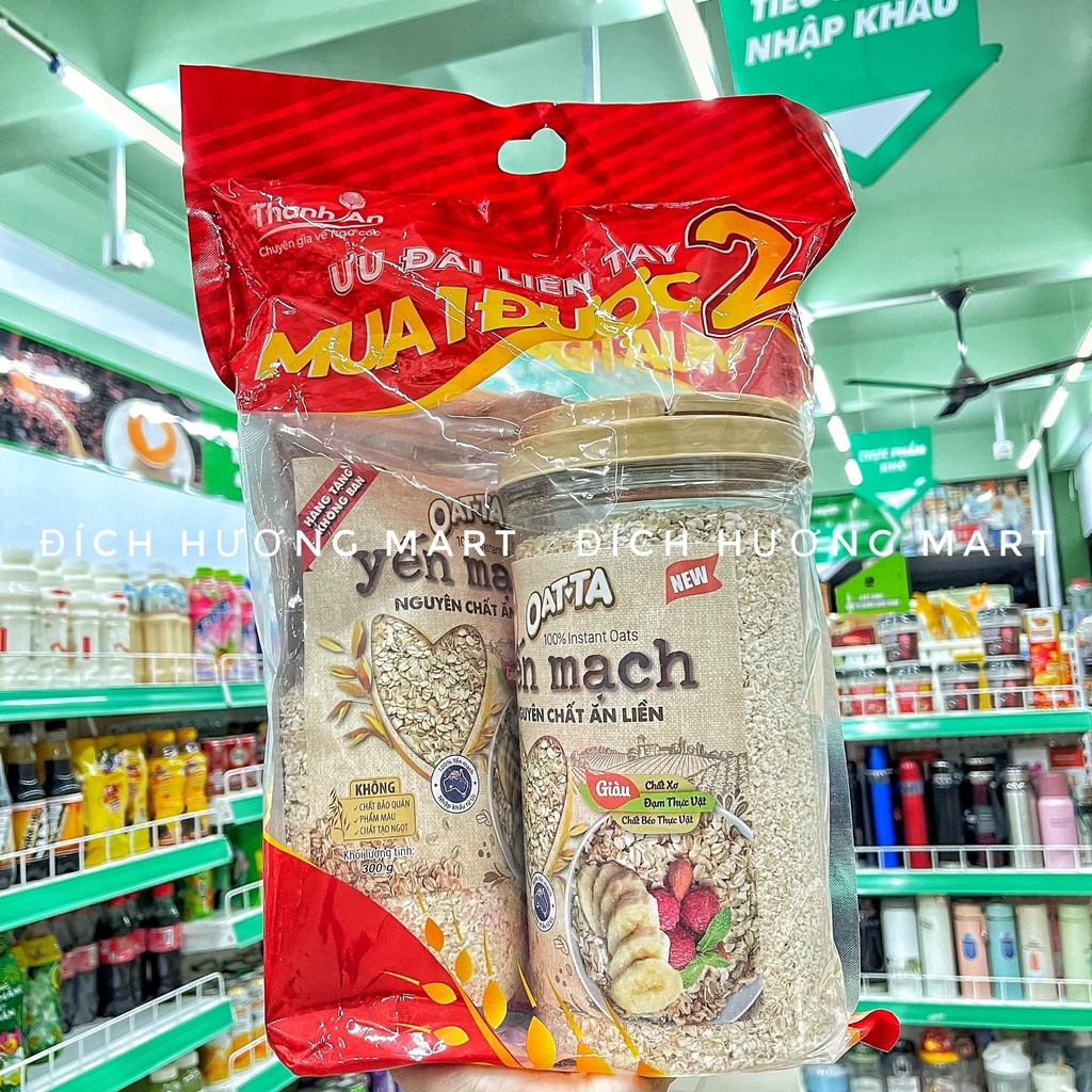 Yến Mạch Nguyên Chất ăn liền OATTA Hộp 800g (tặng kèm túi yến mạch 350g)