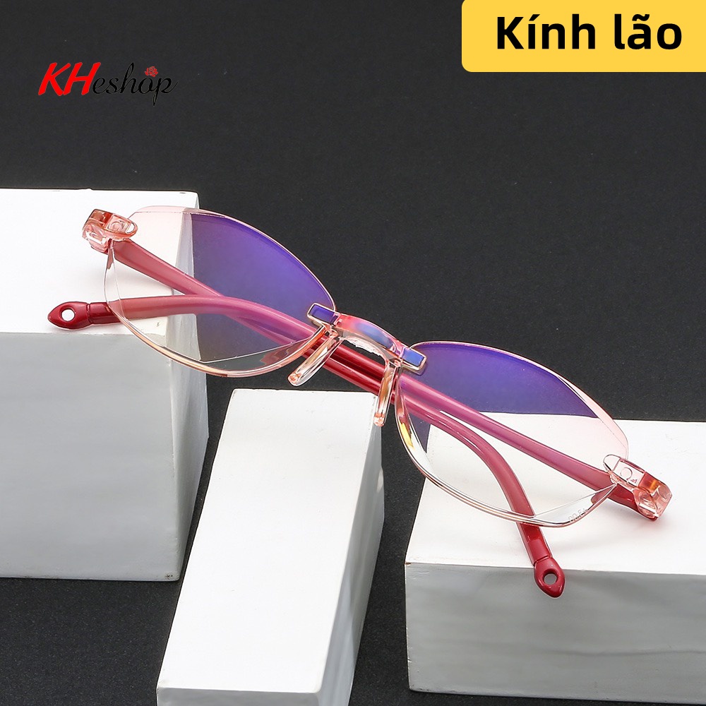 Kính lão thời trang nữ, tròng cắt cạnh , gọng dẻo bền đẹp màu hồng, sang chảnh mã Y805
