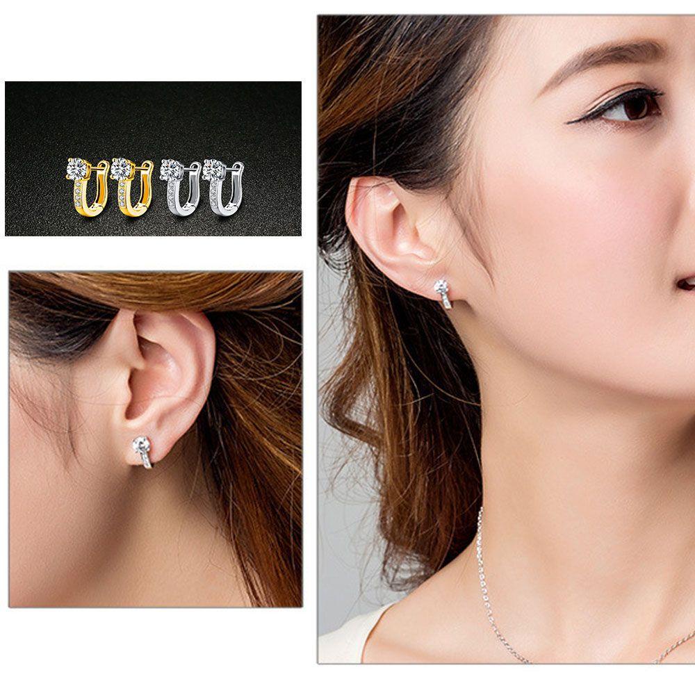 Bông Tai Mạ Bạc 925 Thiết Kế Thanh Lịch|Bông Tai Hình Học Thời Trang Dành Cho Nữ