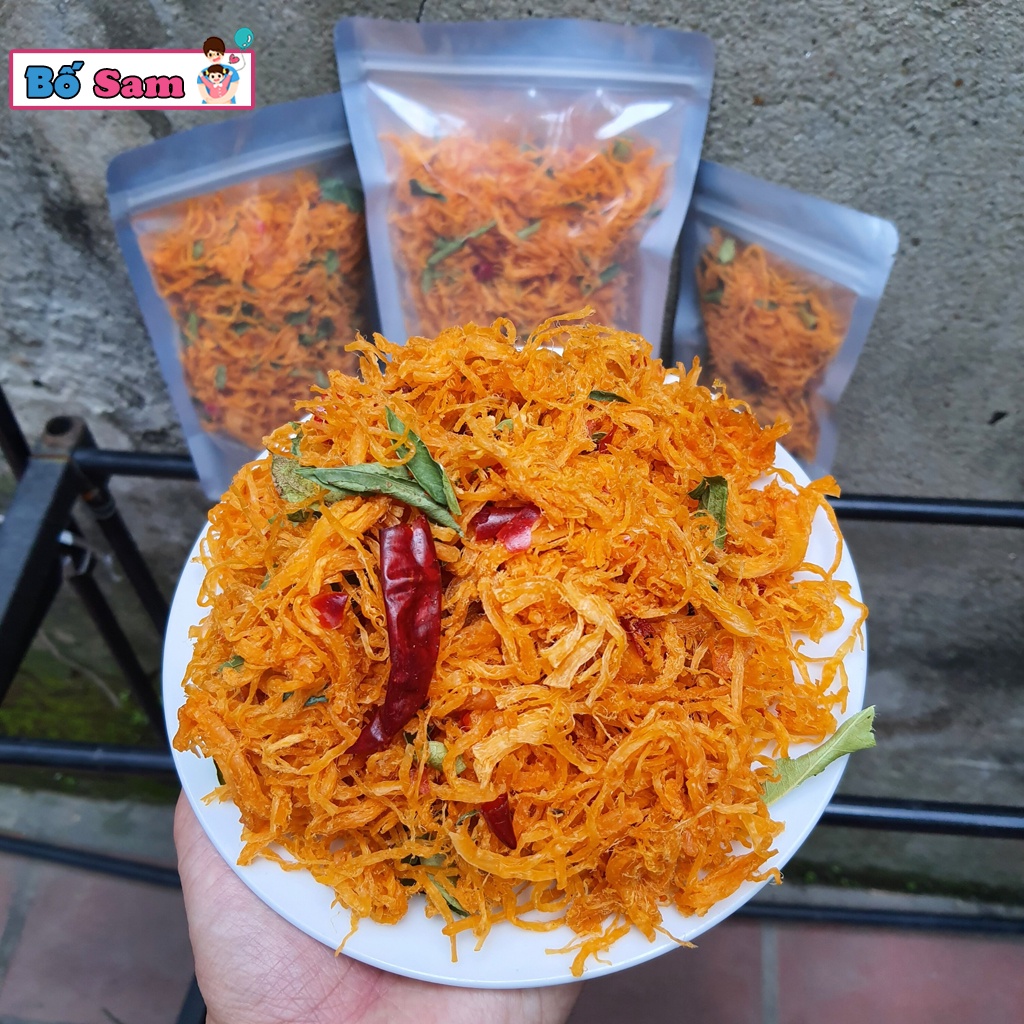 300g Gà khô lá chanh chuẩn loại 1 đồ ăn vặt ngon giòn đậm vị đồ ăn vặt Shop Bố Sam