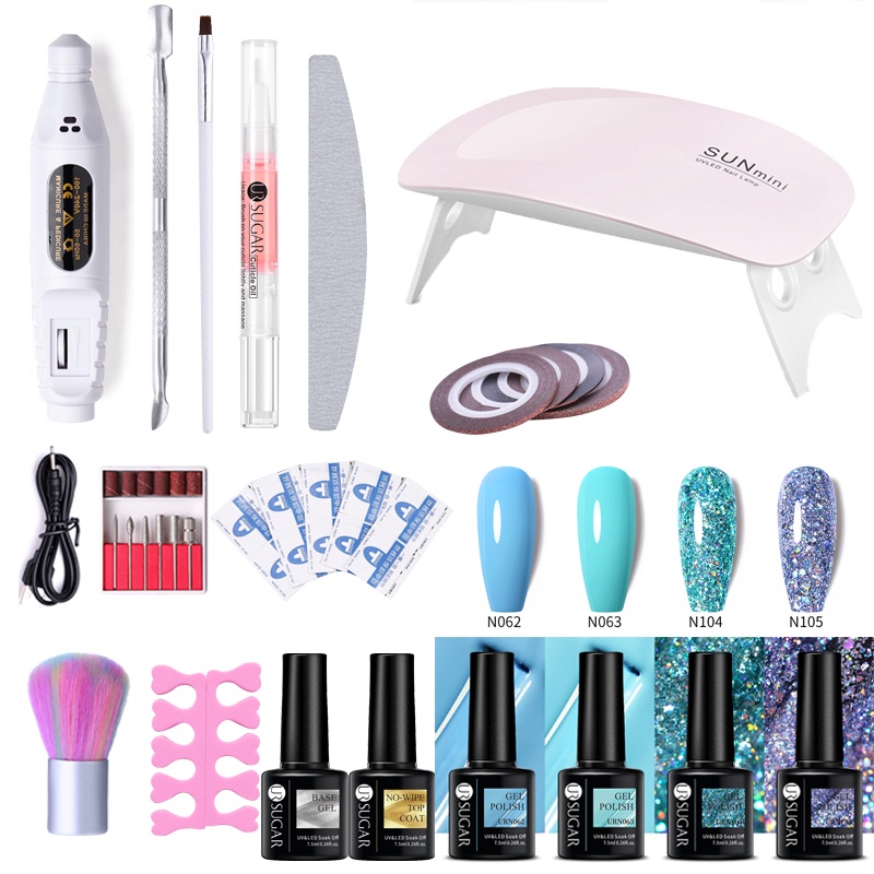 Bộ gel sơn móng tay uv UR SUGAR màu sắc 7.5ml 6W