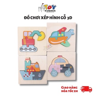 Đồ Chơi Xếp Hình Gỗ 3D, Dày Dặn, Miếng Ghép Chắc Chắn, An Toàn, Phát Triển Trí Thông Minh Cho Bé Từ 1 Tuổi Woa Toys