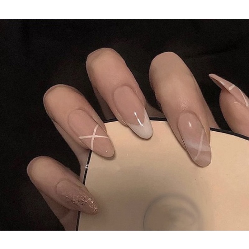 Set 24 móng tay giả kèm keo không thấm nước mã R150+