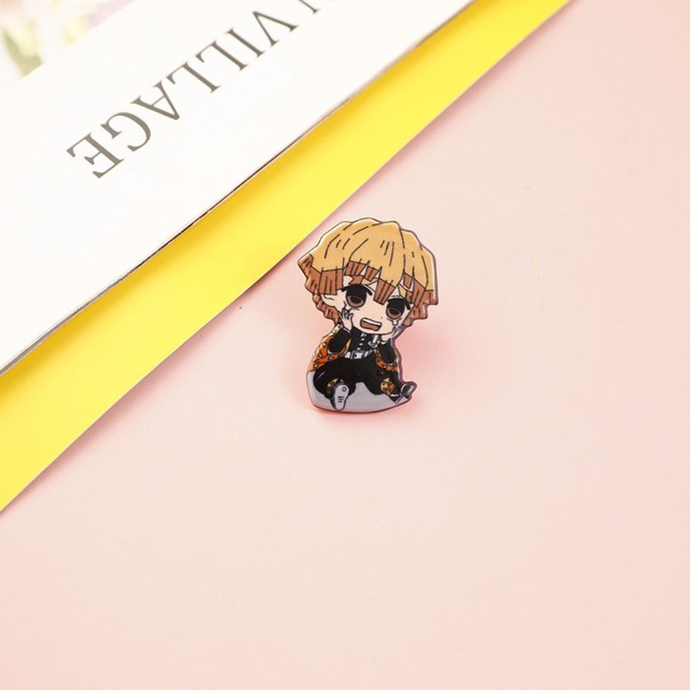 Huy hiệu cài áo hình hoạt hình Demon Slayer DIY bằng acrylic