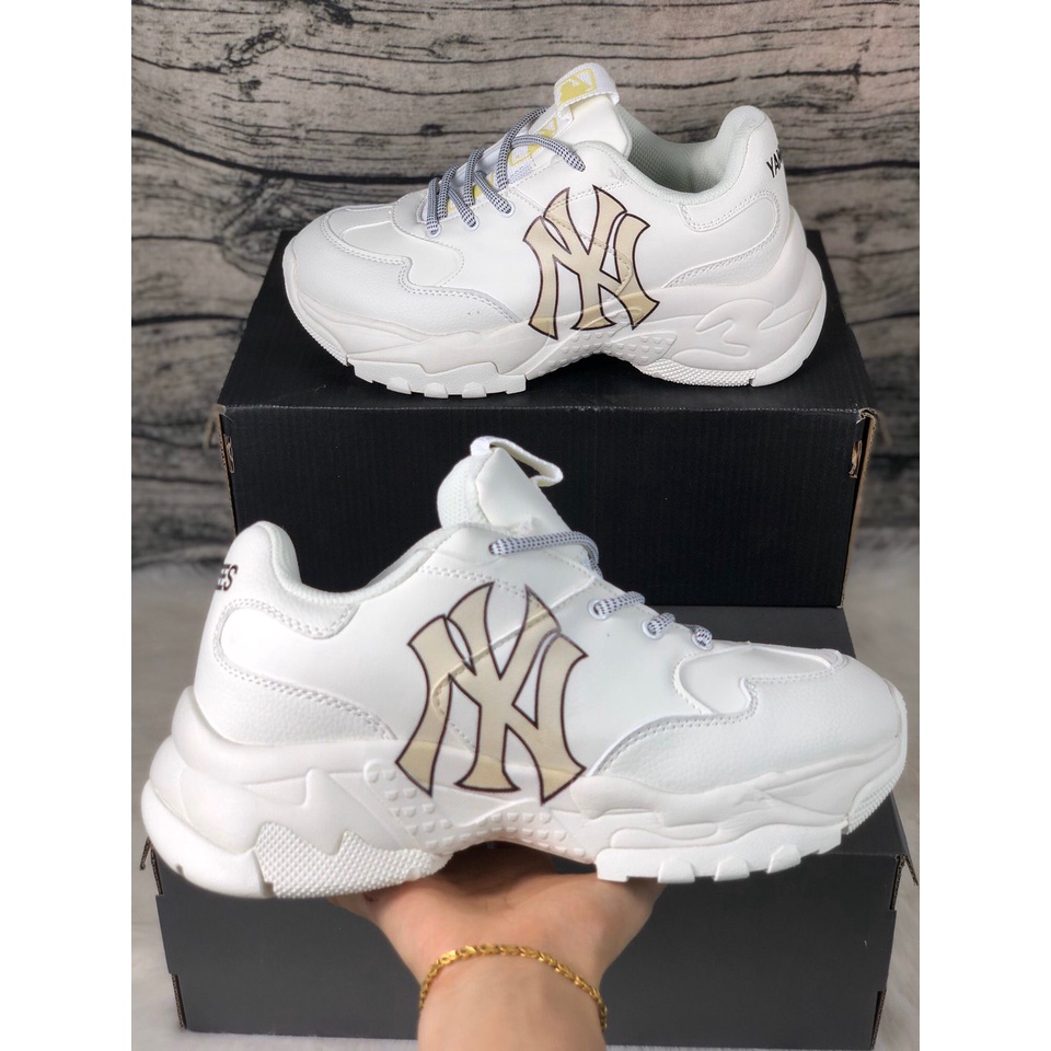Giày sneaker MLb NY vàng, Giày MLB NY Đôn Đế Chuẩn Đế Tàu full size