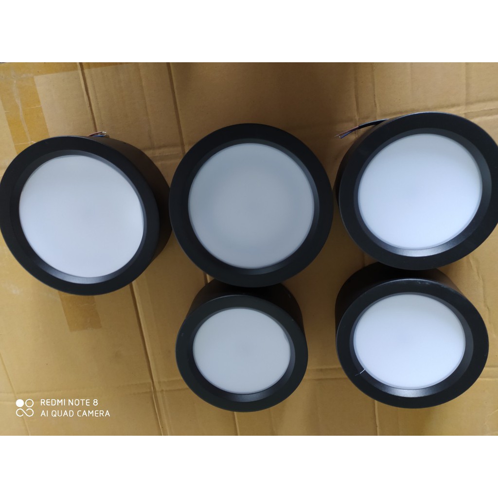 Đèn Ống Bơ 7w,12W / 18W Vỏ Đen, Đèn Led Ống Bơ Tán Quang Trang Trí Trần