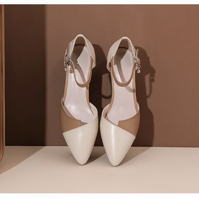 Sandal nữ 5p công sở phối da 2 màu cực đẹp 109