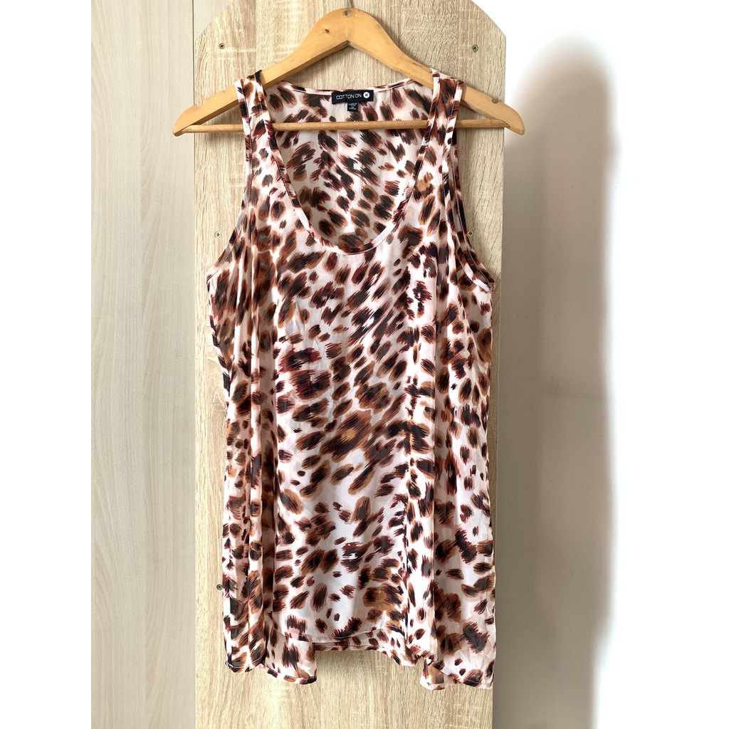 Áo sát nách voan mỏng họa tiết beo COTTON ON
