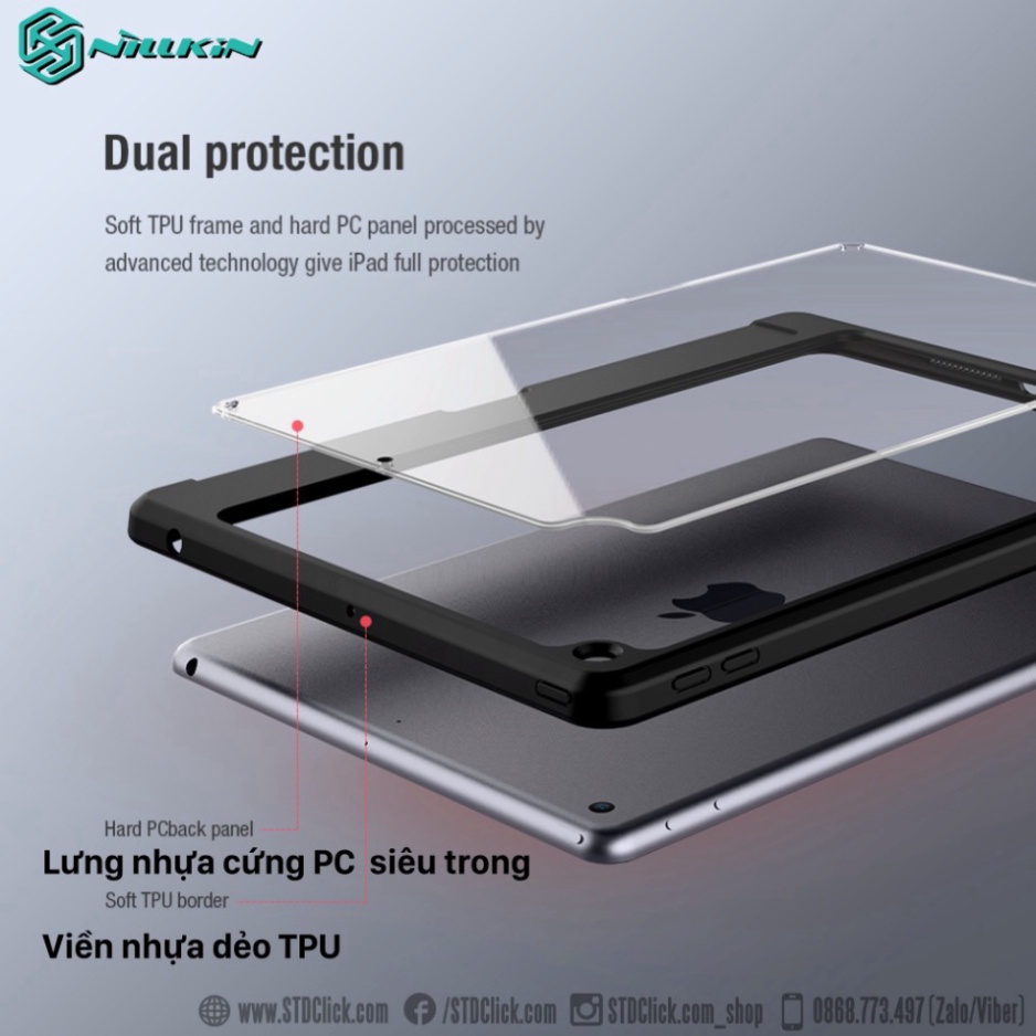 BAO DA IPAD 10.2 2019 - 10.2 2020 - 10.2 2021 NILLKIN BEVEL CHÍNH HÃNG